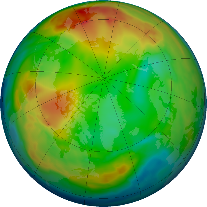 Arctic ozone map for 11 January 2011